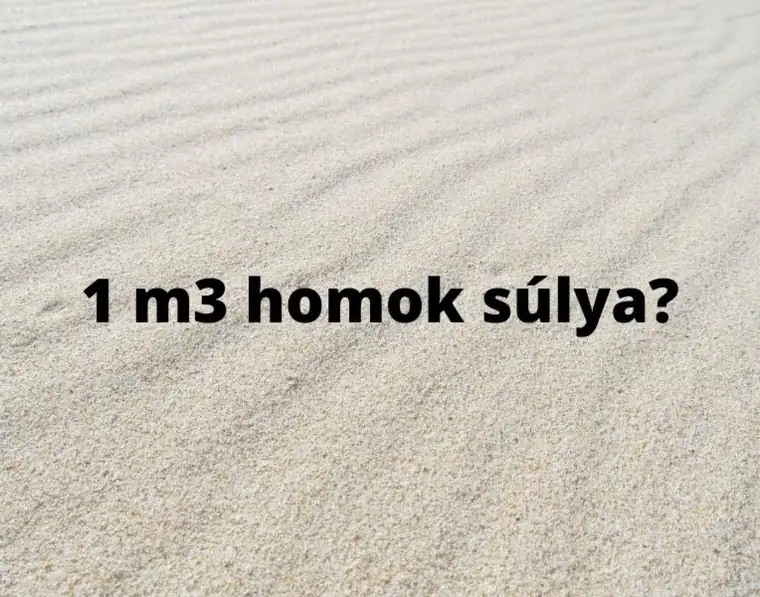 1 köbméter homok hány kg – száraz és nedves homok súlya